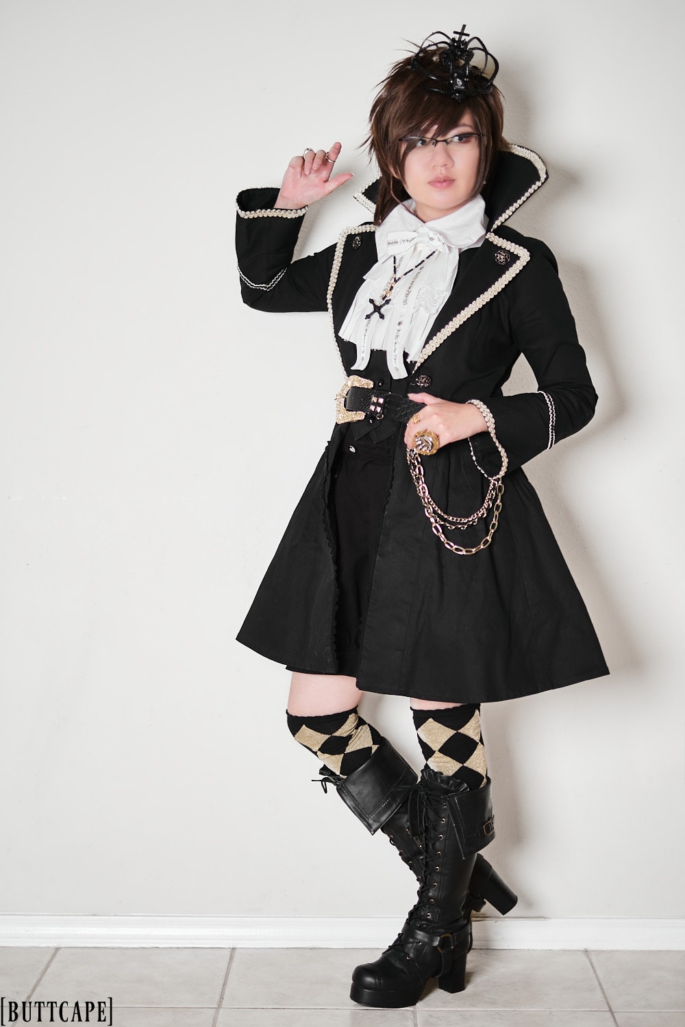 black and gold vampire pirate themed ouji outfit using clothes from Alice and the Pirates