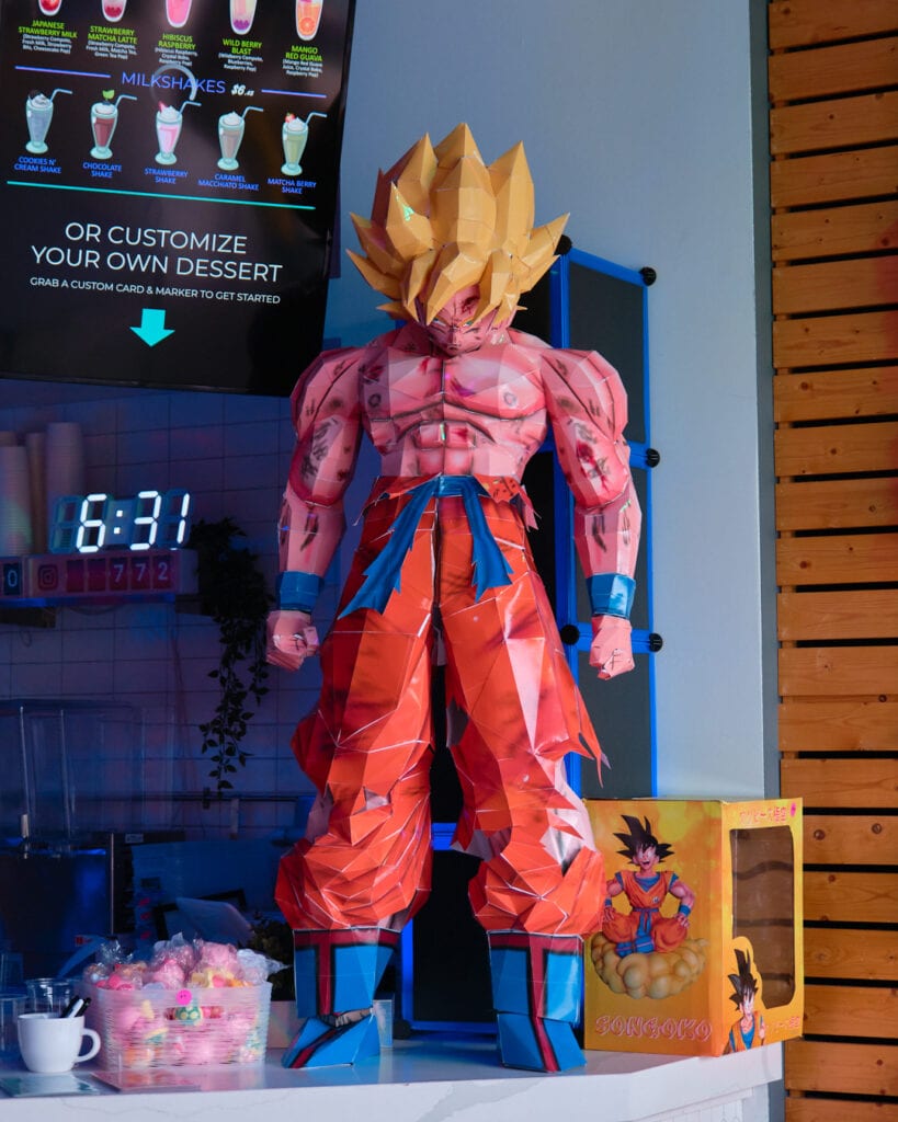 statue of Goku from Dragonball Z.