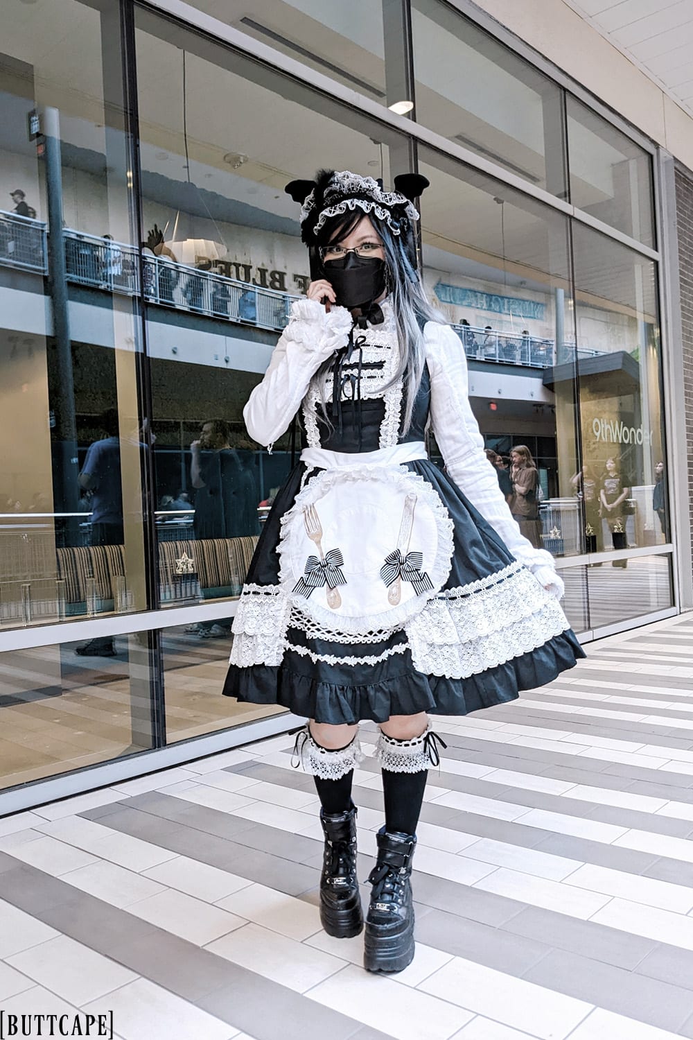 full body shot of maid lolita outfit.