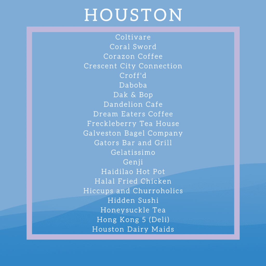 list of Houston restaurants 22-43.