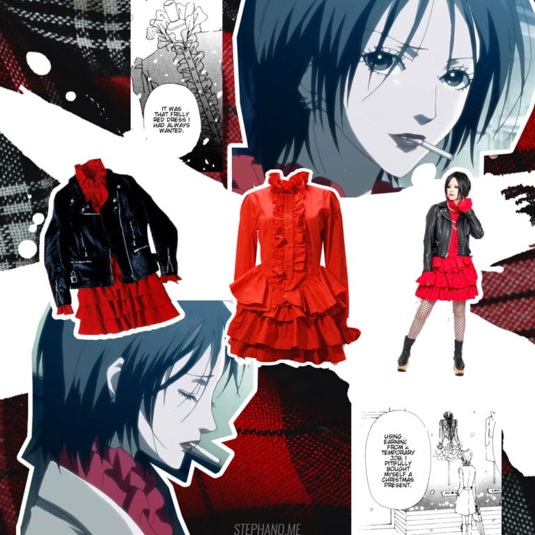 frilly red dress collage from Nana the anime, movie, and manga.