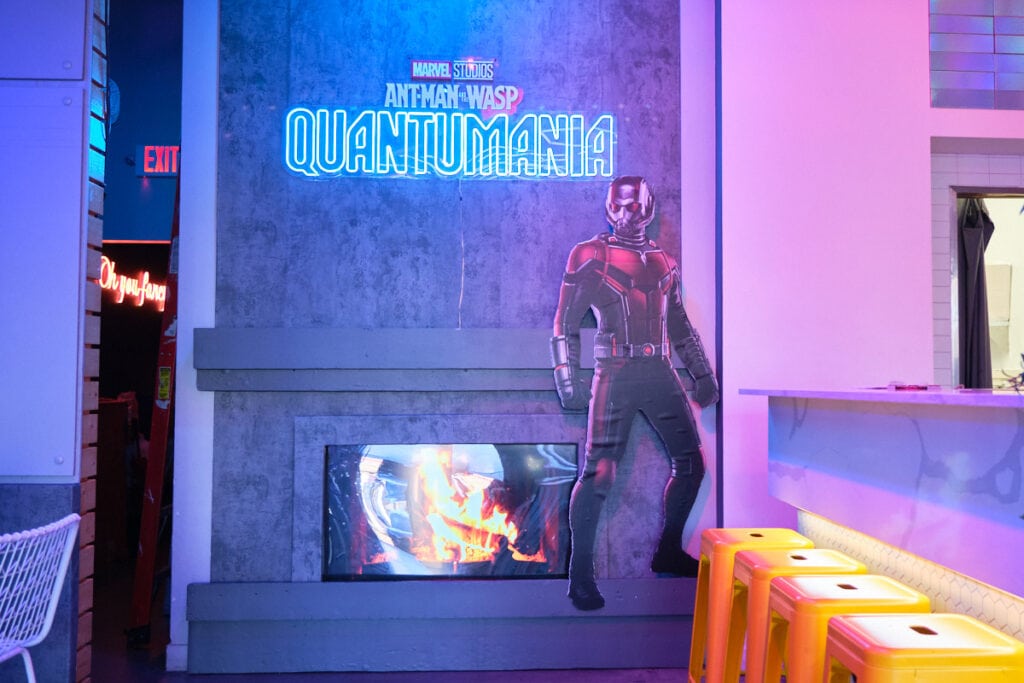 Ant-Man themed decor - fireplace.
