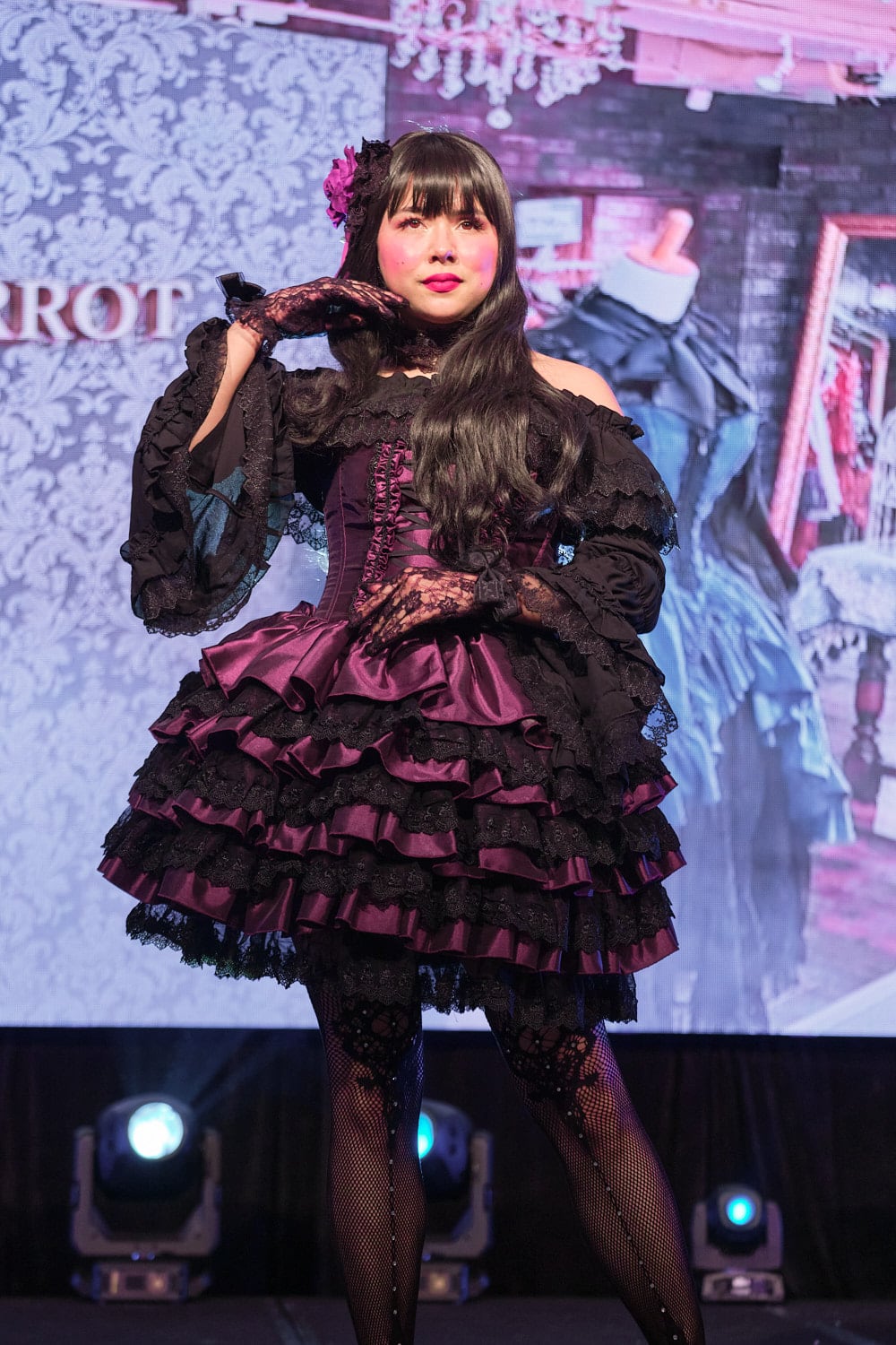 Purple and black gothic lolita outfit - closeup 1.