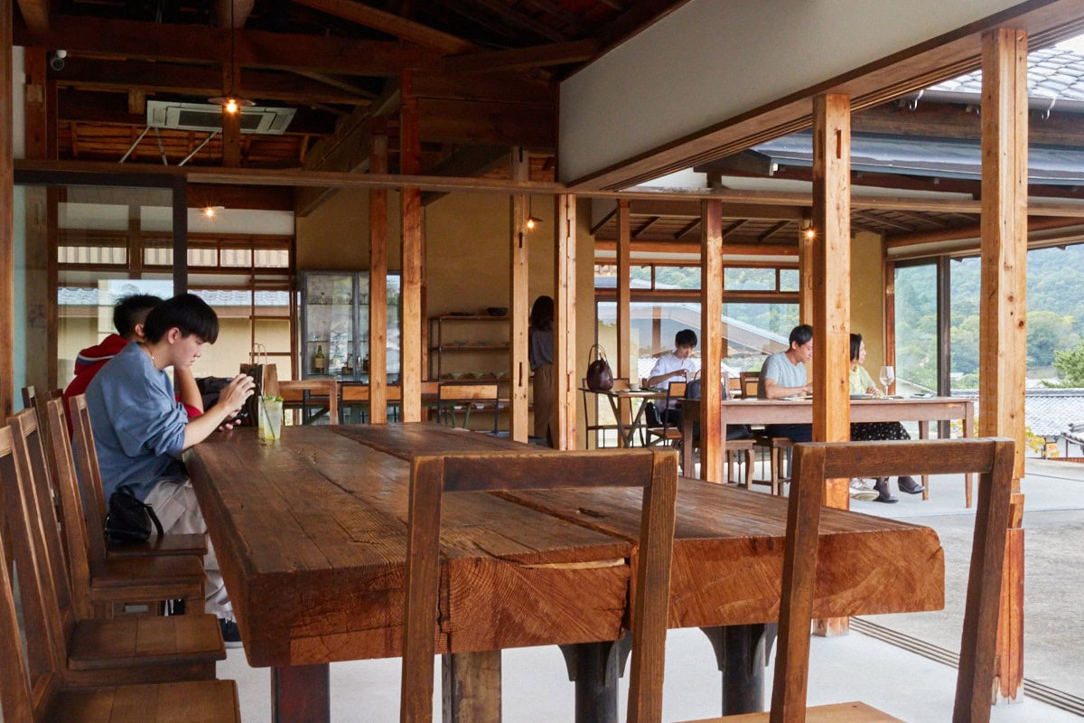 Old Japanese house turned cafe interior on Miyajima