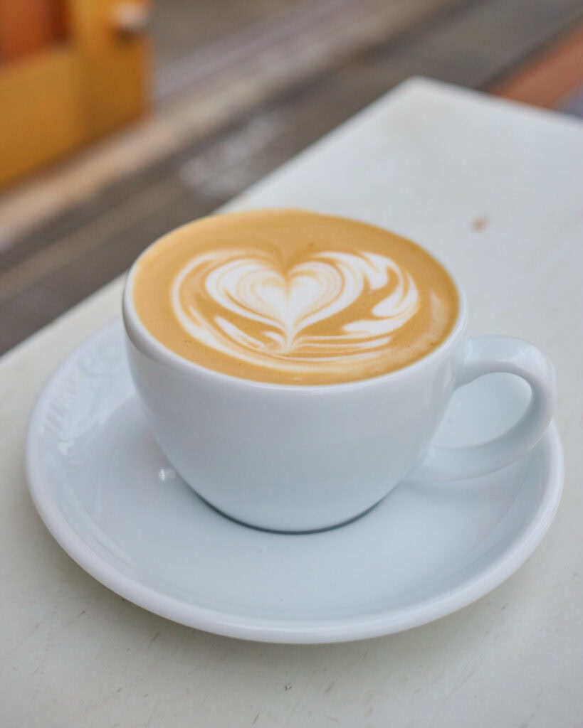 Latte with heart latte art
