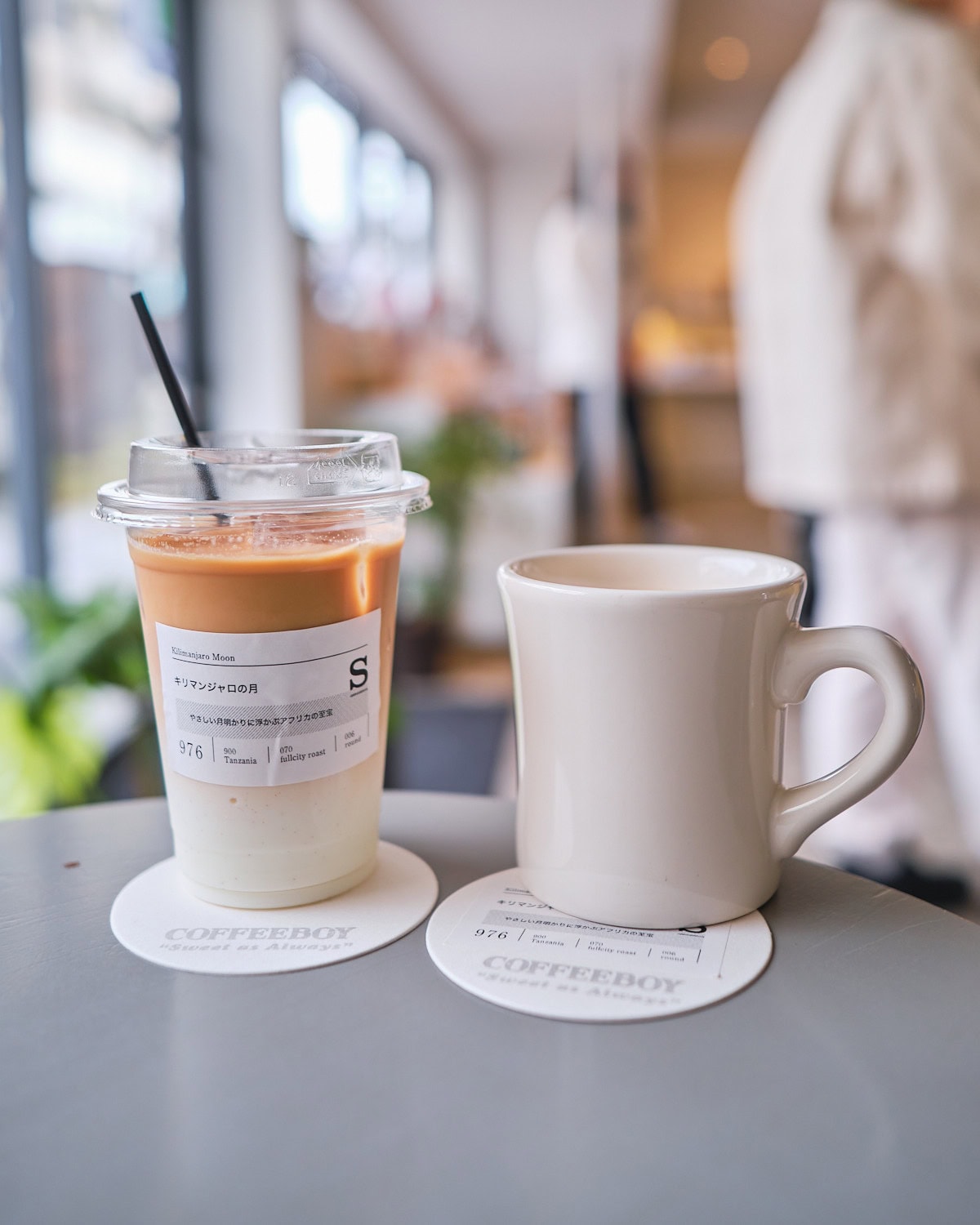 coffeeboy iced latte and hot latte