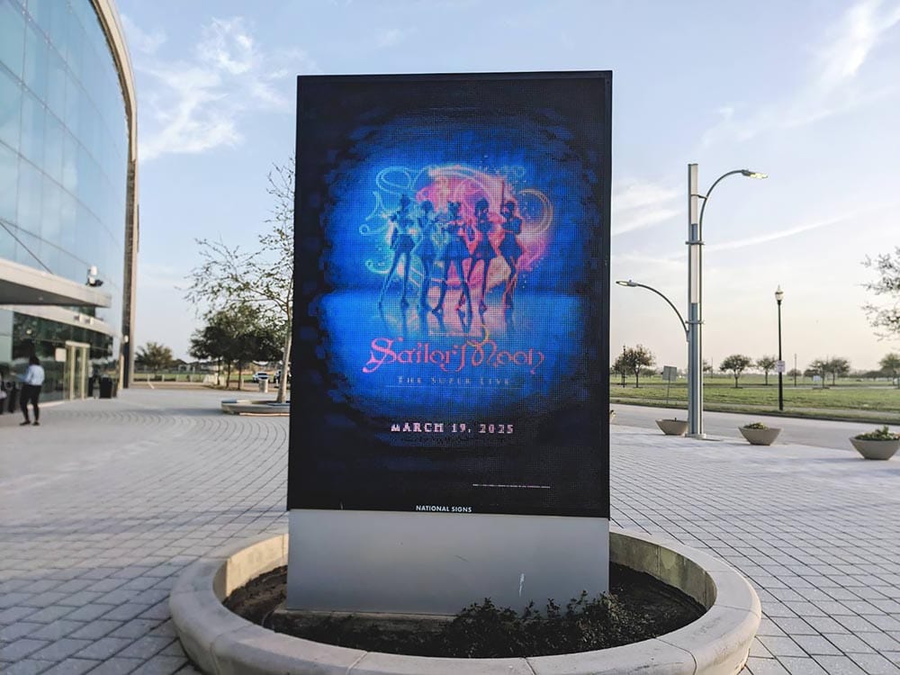 LED screen with Pretty Guardian Sailor Moon The Super Live poster image