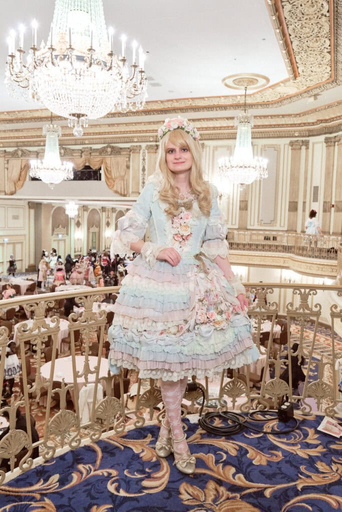 Classic lolita wearing pastel rainbow princess dress by Baby, the Stars Shine Bright.