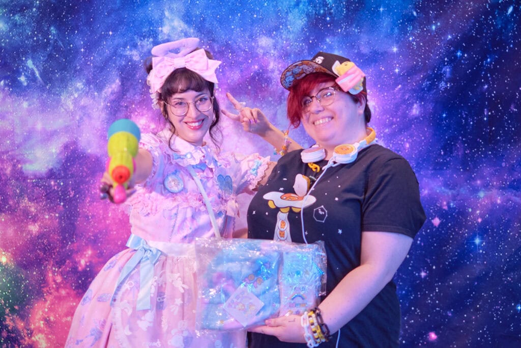 Designer of PreciousBbyz posing with raffle winner 2.