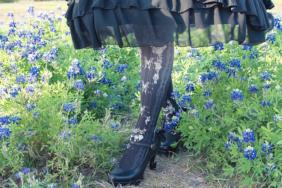 Closeup of the shoes and socks.