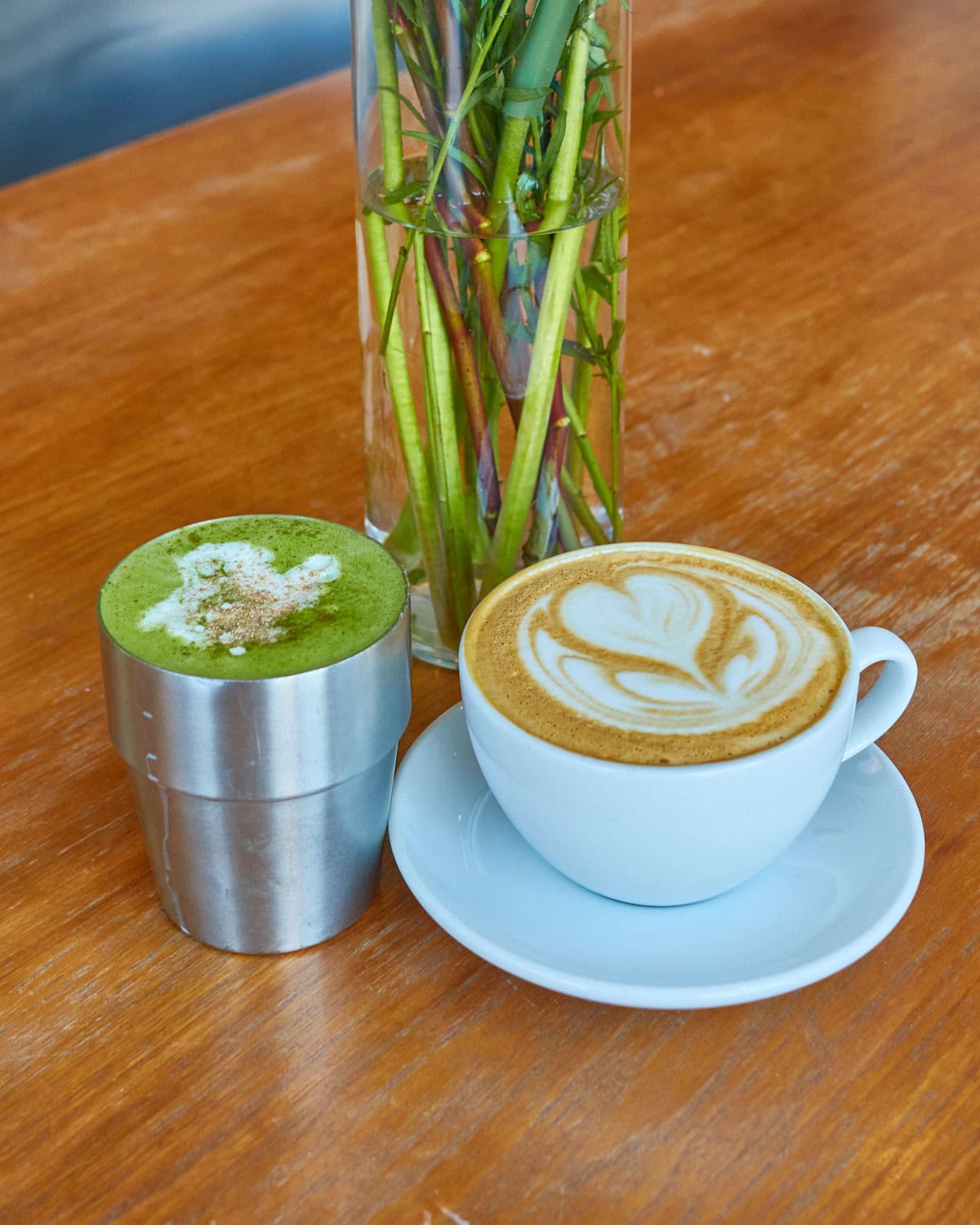 cardamom matcha latte with cardamom cold foam and cardamom latte