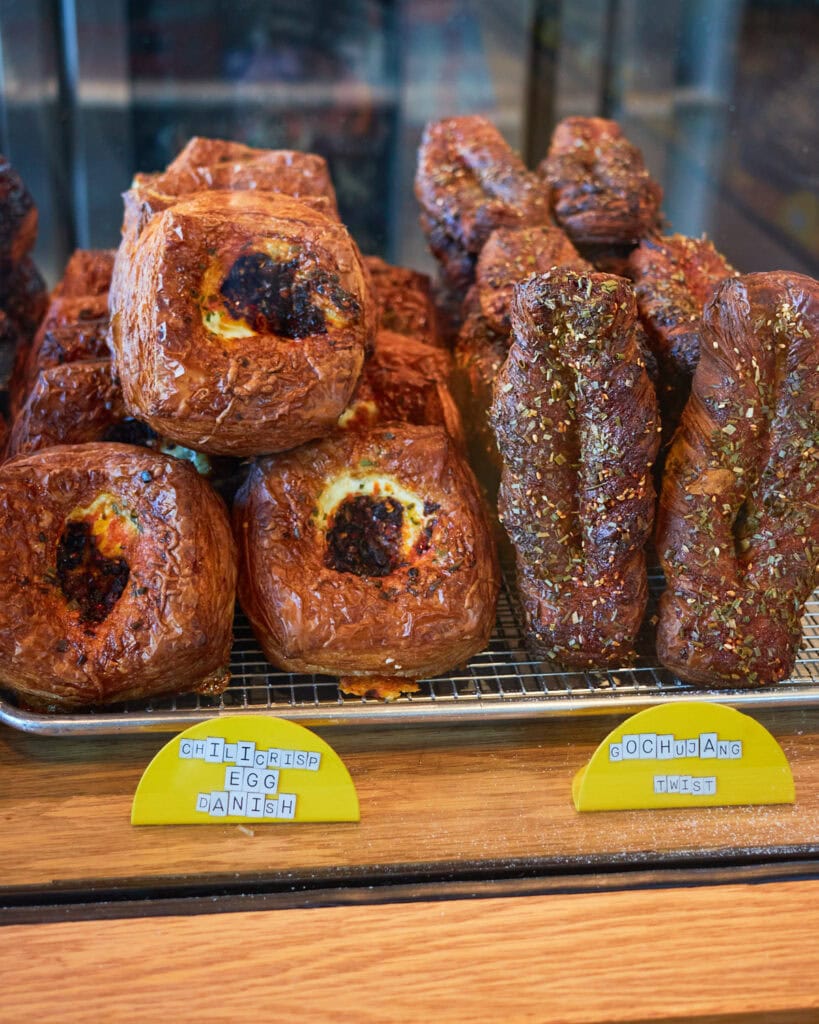 Last Call Baking Company chili crisp egg danish and gochujang twist